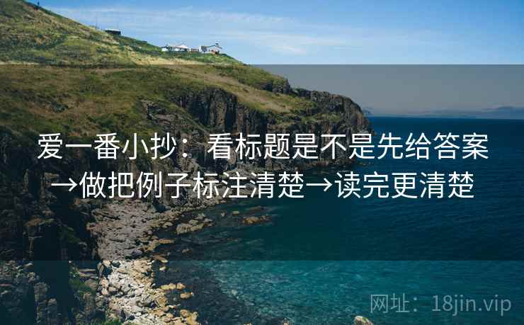 爱一番小抄：看标题是不是先给答案→做把例子标注清楚→读完更清楚